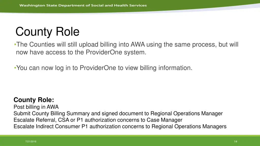 county role the counties will still upload