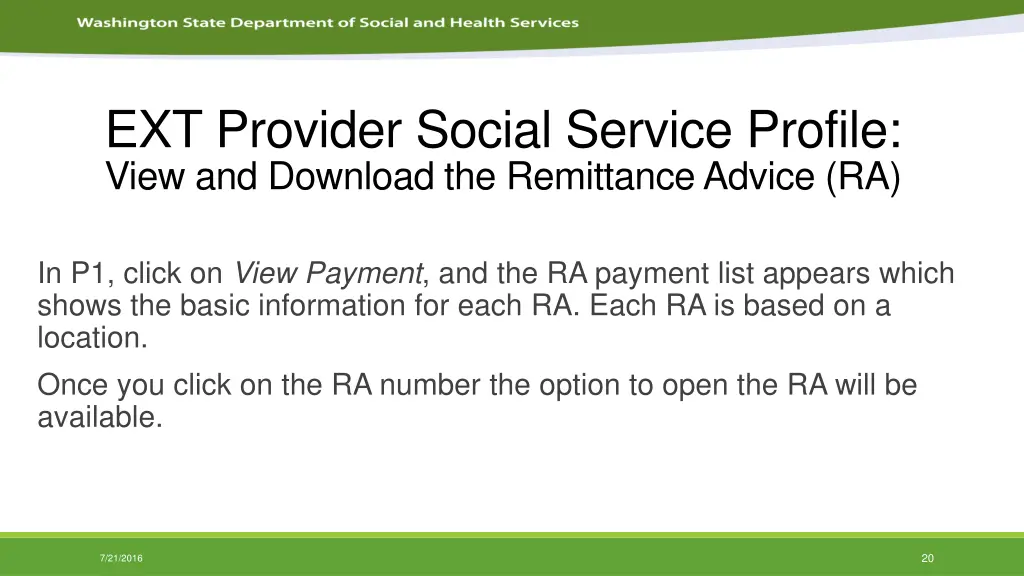 ext provider social service profile view