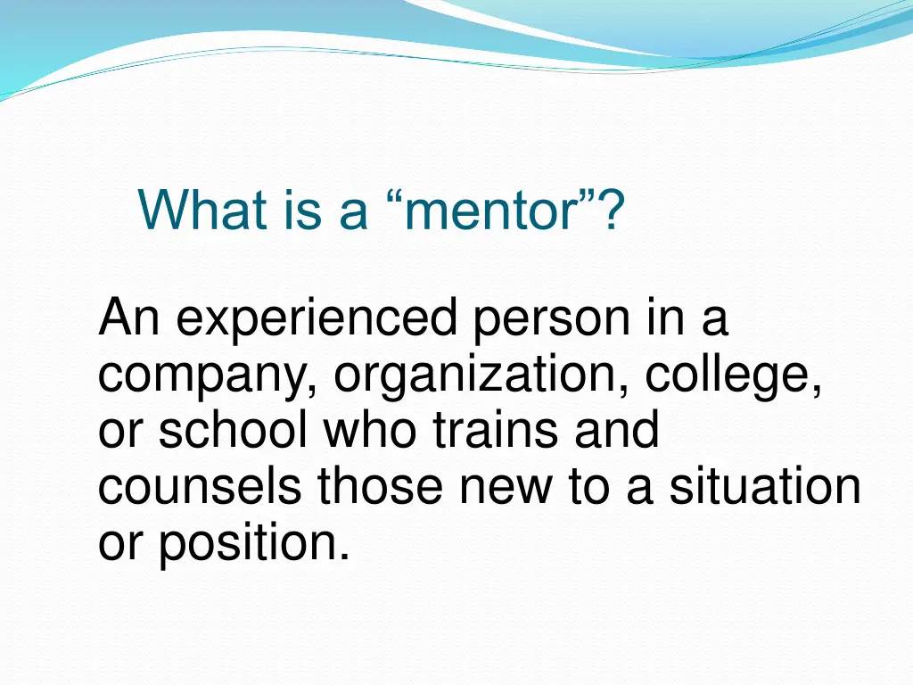 what is a mentor