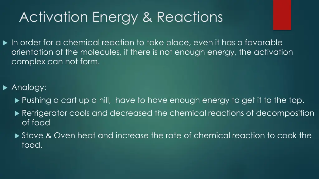 activation energy reactions
