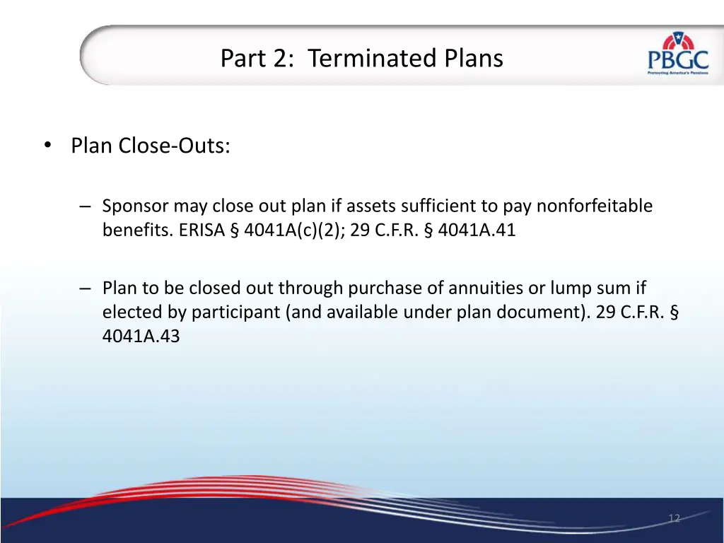 part 2 terminated plans 1