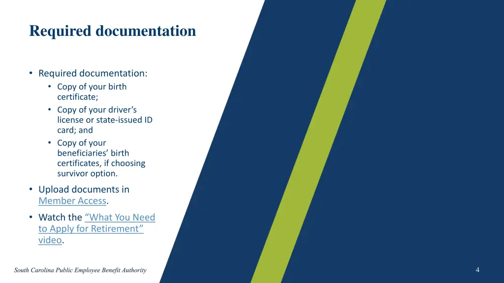 required documentation