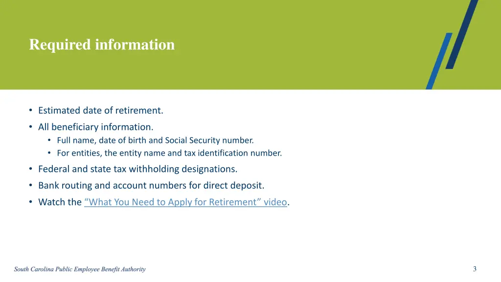 required information