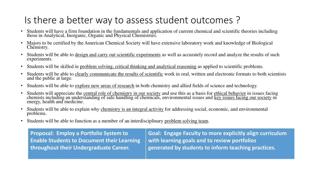 is there a better way to assess student outcomes