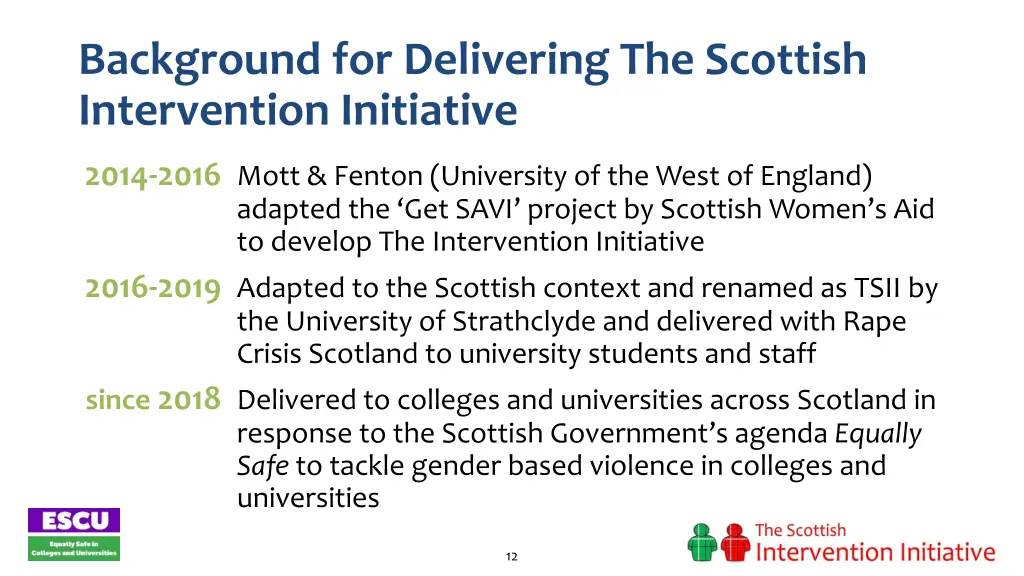 background for delivering the scottish