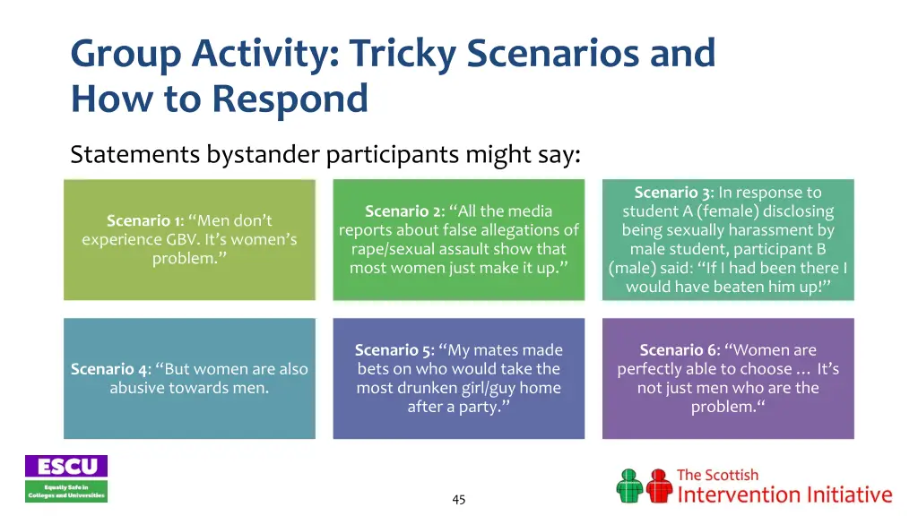 group activity tricky scenarios and how to respond