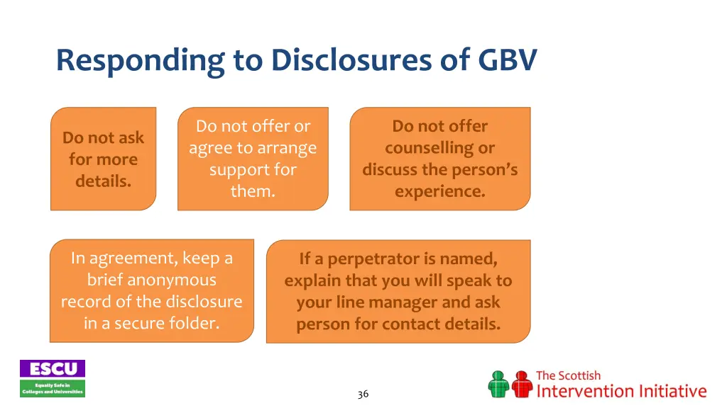 responding to disclosures of gbv