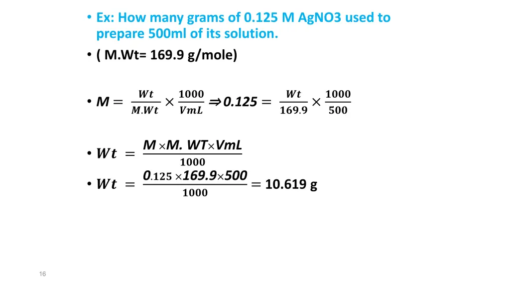 ex how many grams of 0 125 m agno3 used