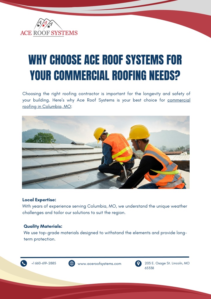 why choose ace roof systems for your commercial
