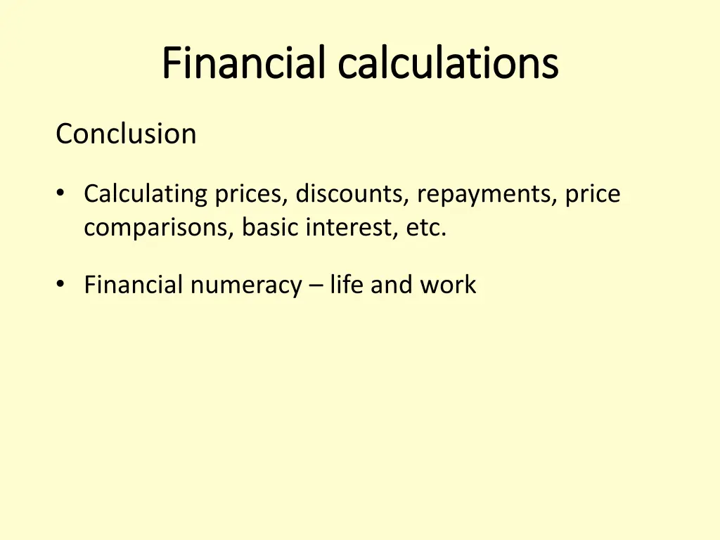 financial calculations financial calculations 1