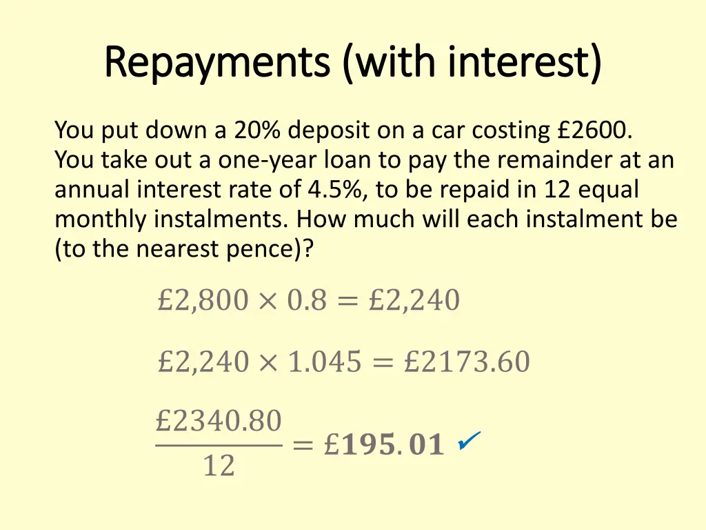 repayments with interest repayments with interest