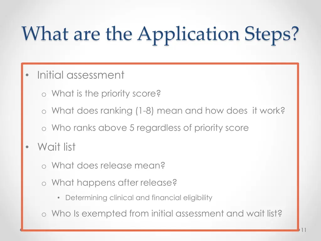 what are the application steps