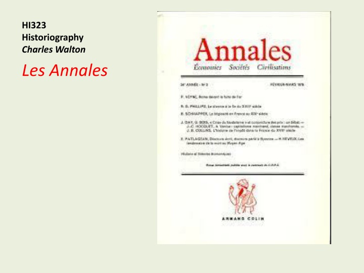 hi323 historiography charles walton les annales