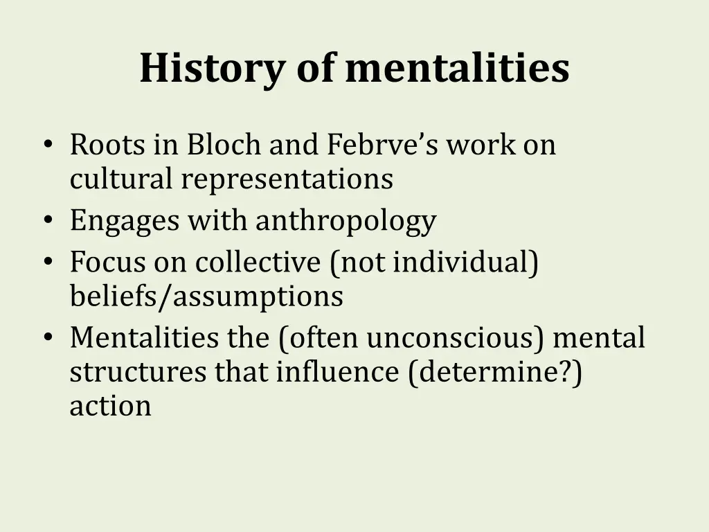 history of mentalities