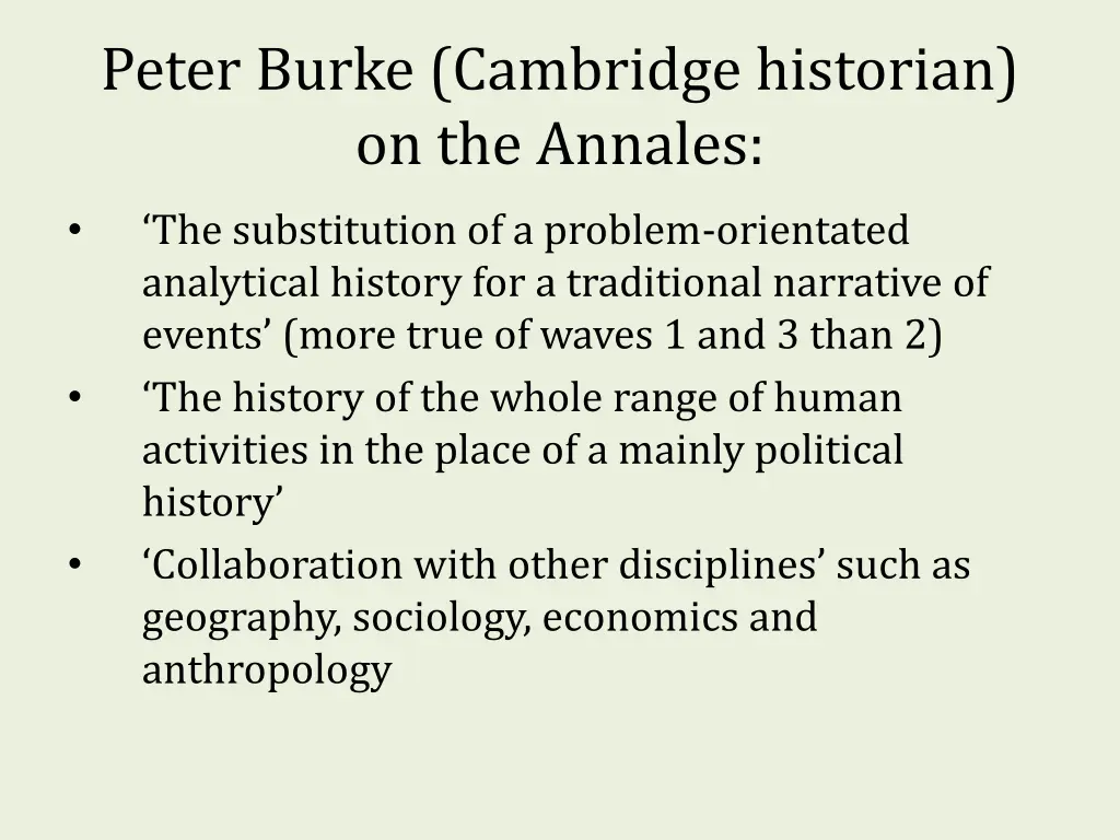 peter burke cambridge historian on the annales