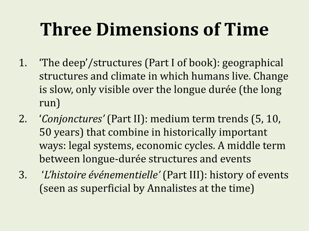 three dimensions of time