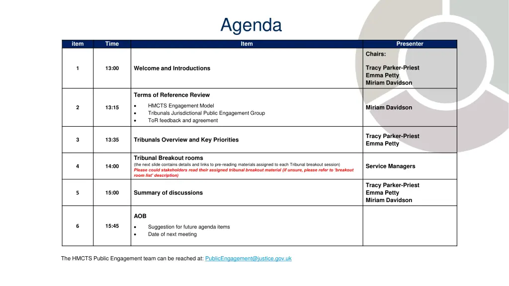 agenda