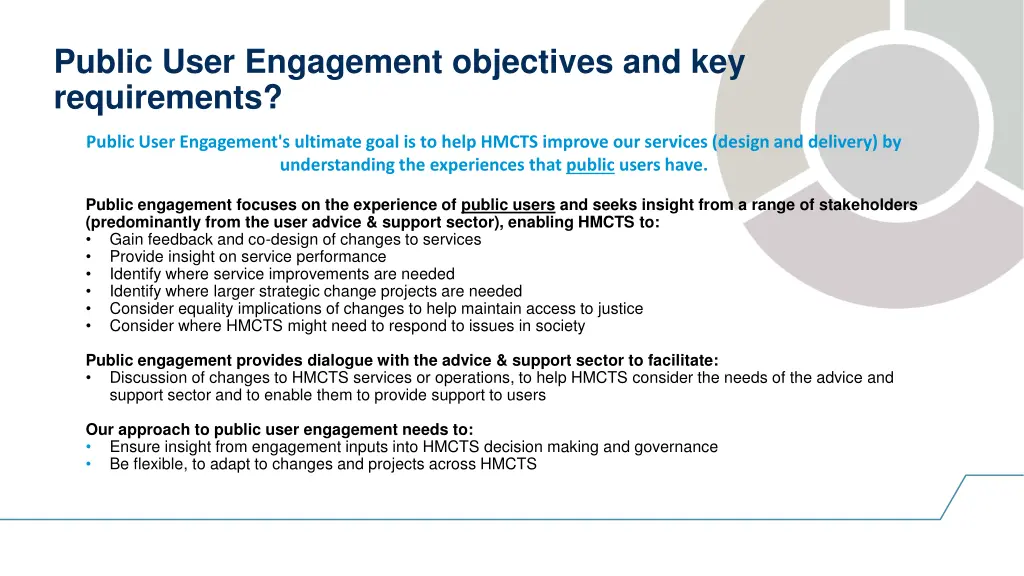 public user engagement objectives
