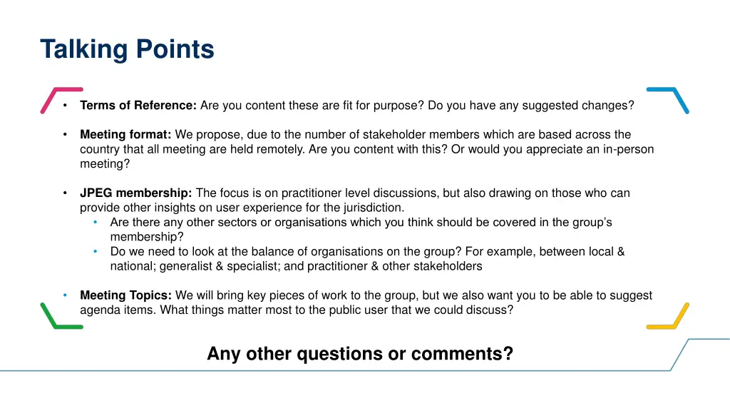 talking points