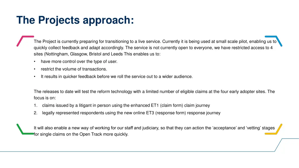 the projects approach 1