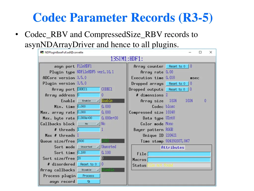 codec parameter records r3 5