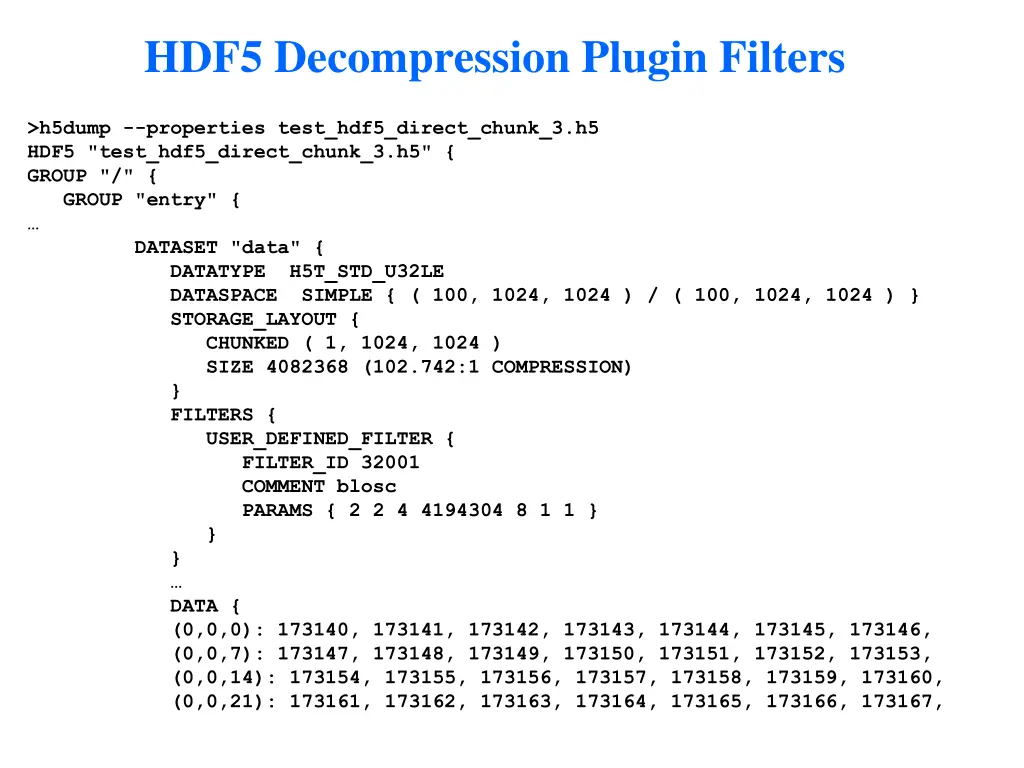 hdf5 decompression plugin filters