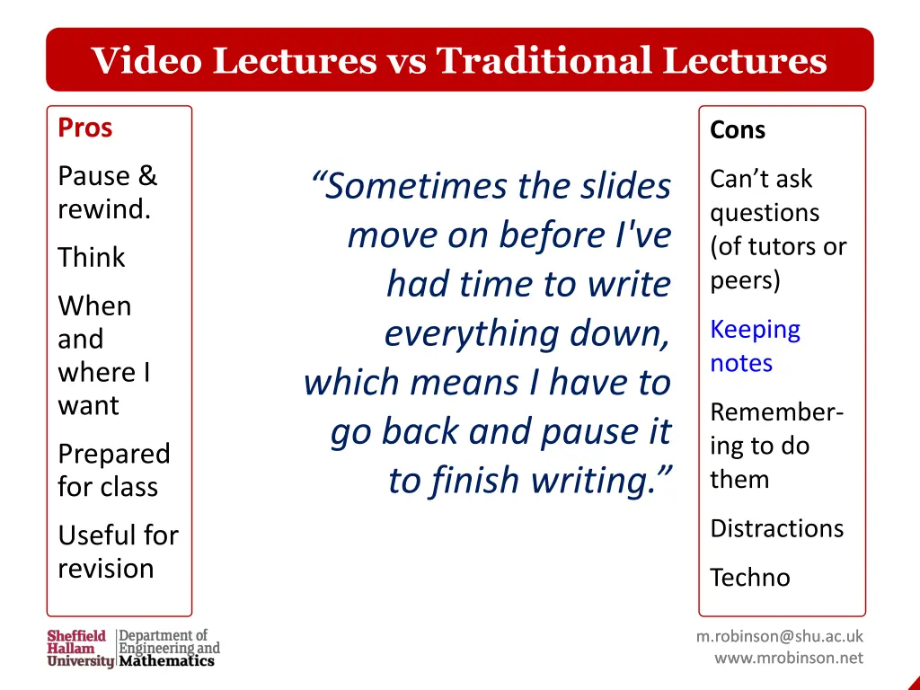 video lectures vs traditional lectures 15