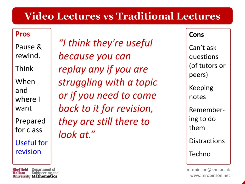video lectures vs traditional lectures 18