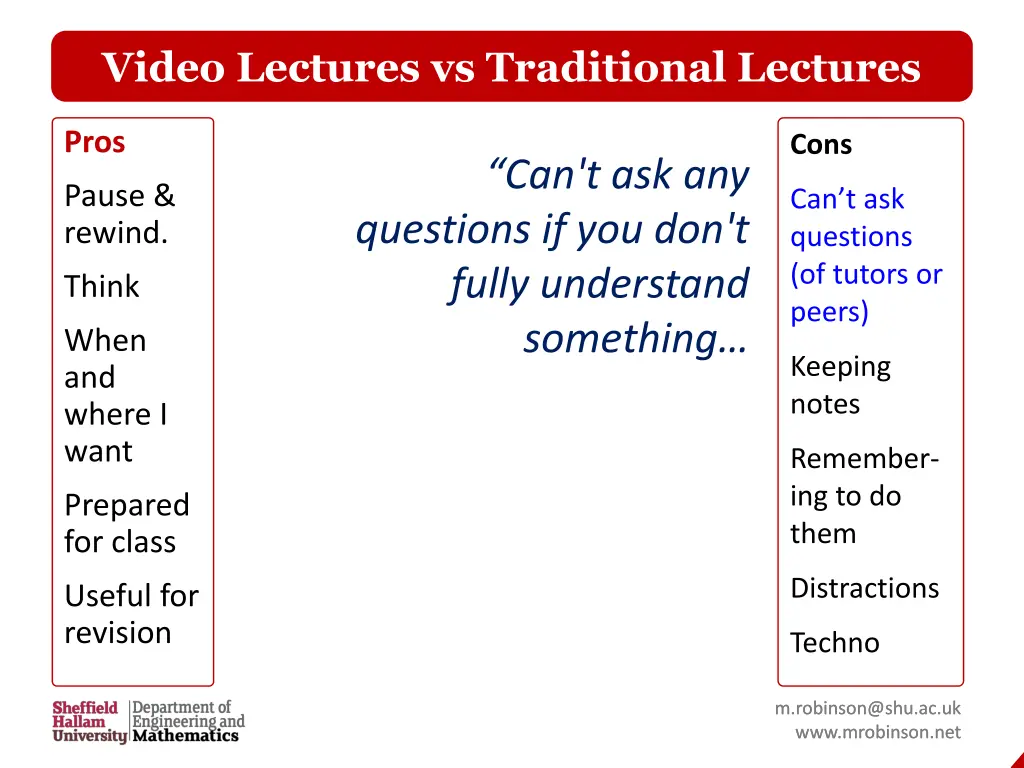 video lectures vs traditional lectures 25