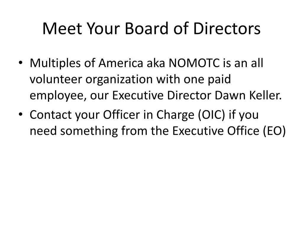 meet your board of directors