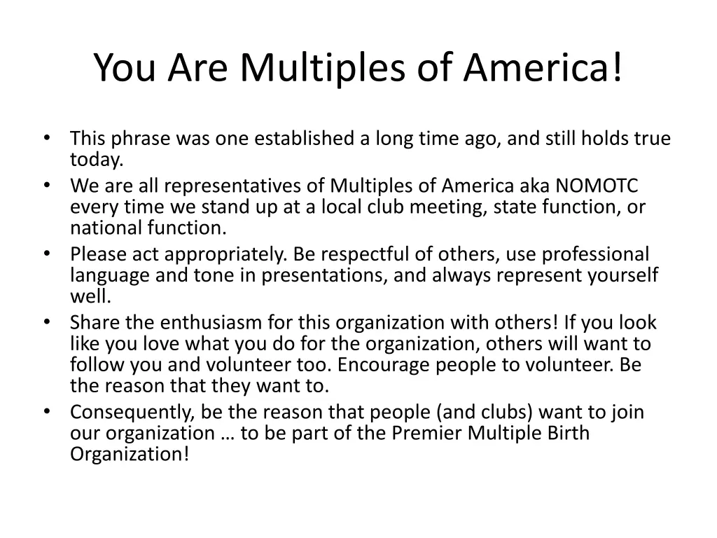 you are multiples of america