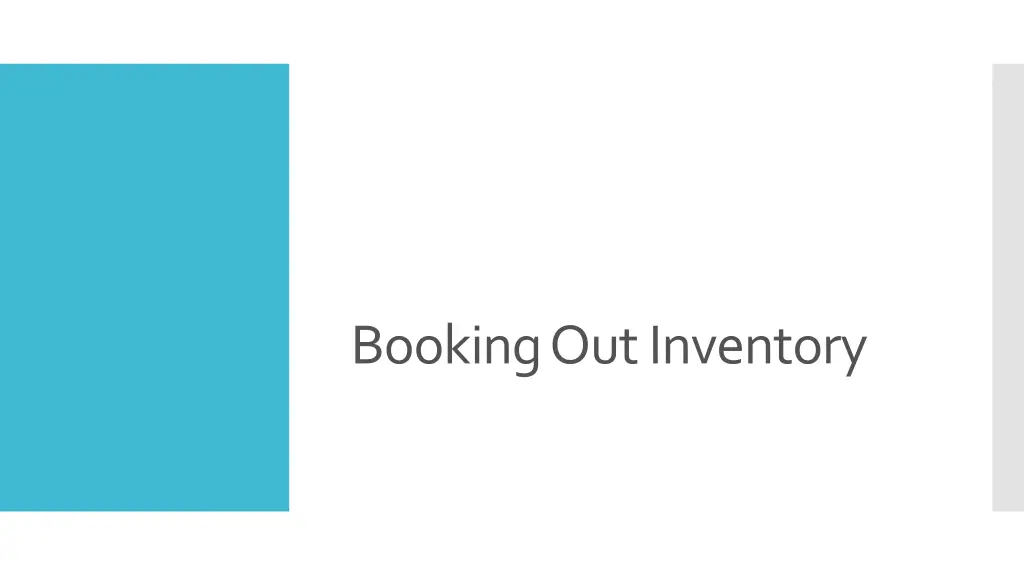 booking out inventory 1