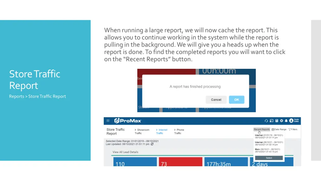 when running a large report we will now cache