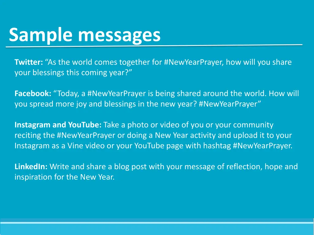 sample messages