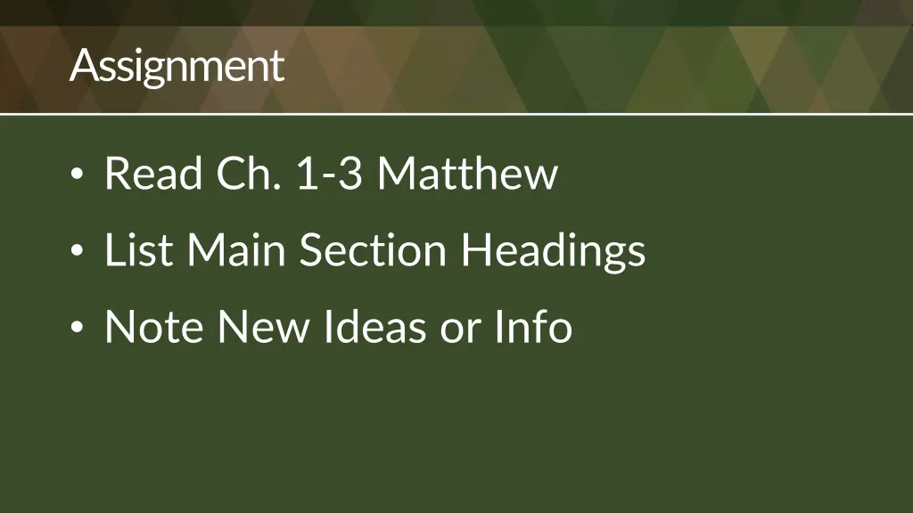 assignment