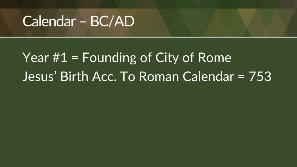 calendar bc ad 1