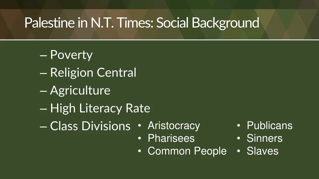 palestine in n t times social background