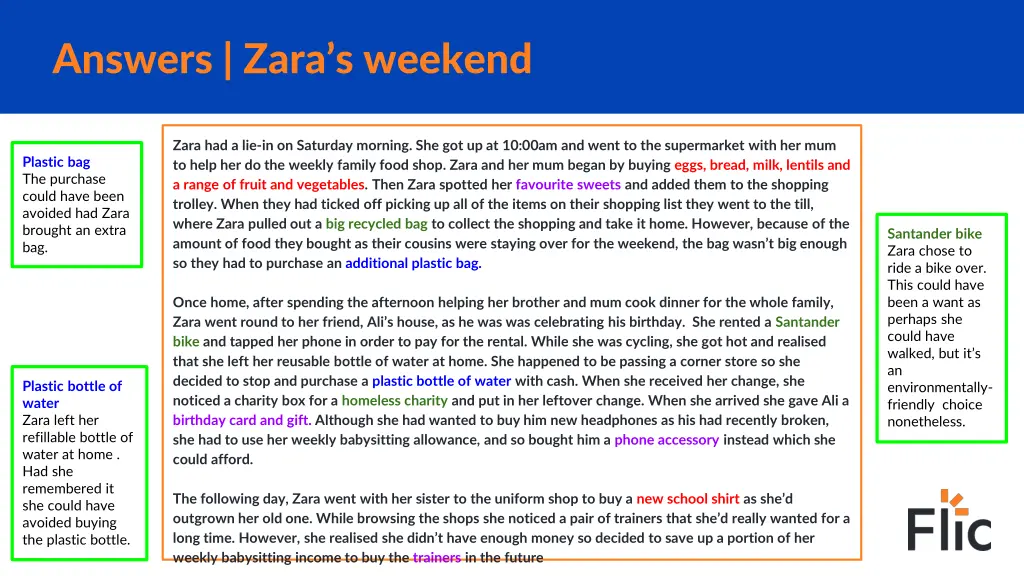 answers zara s weekend