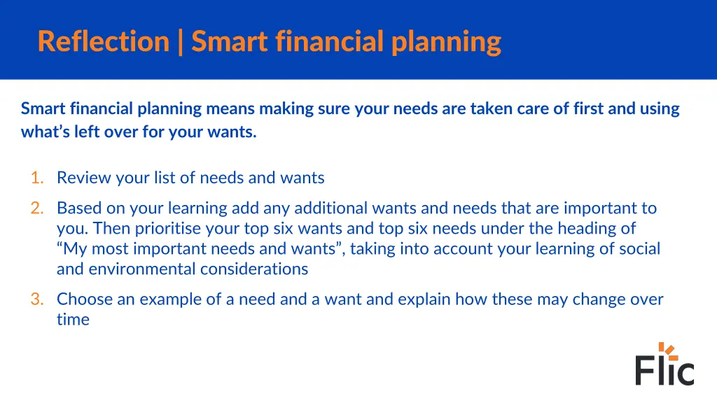 reflection smart financial planning