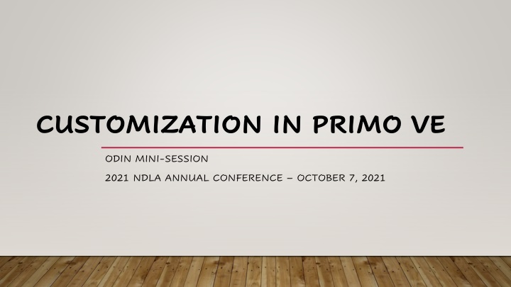 customization in primo ve