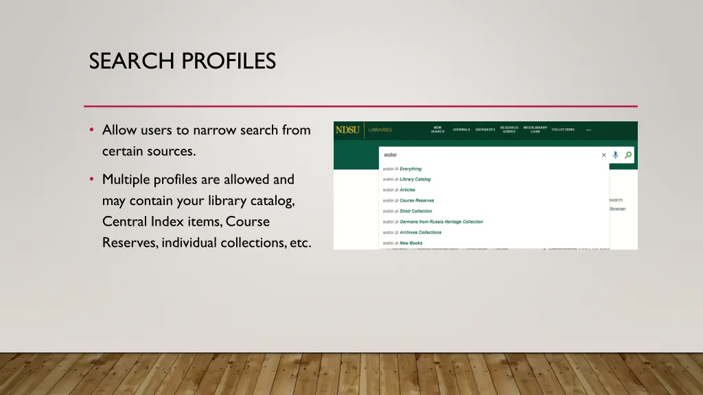 search profiles