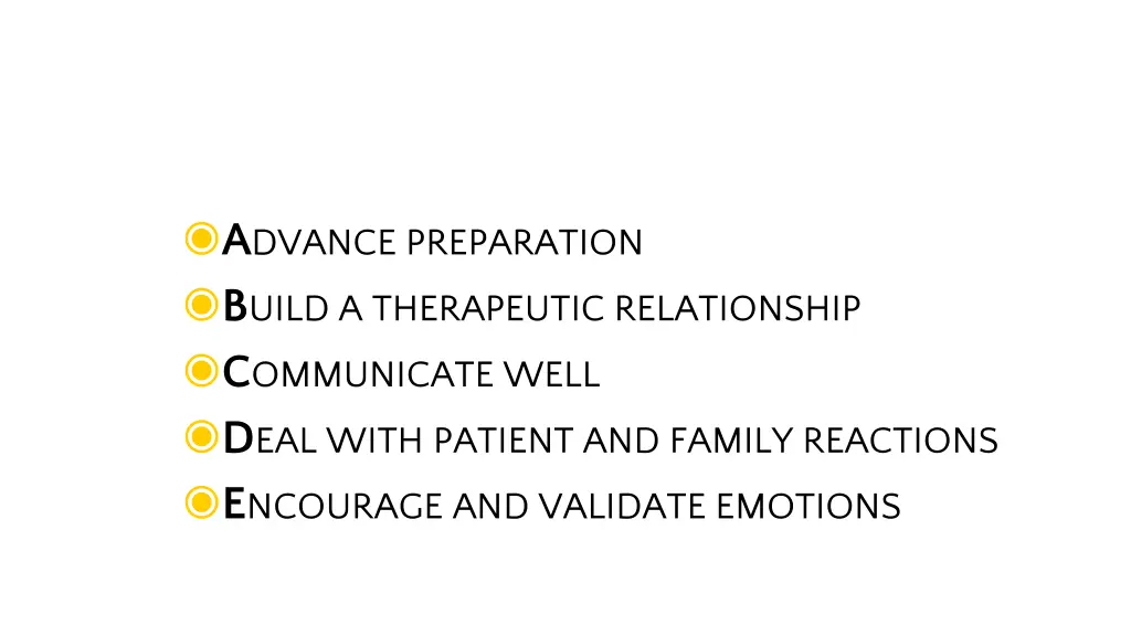 a dvance preparation b uild a therapeutic