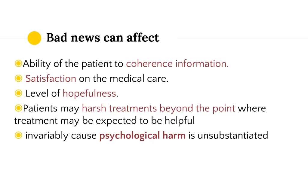 bad news can affect 1