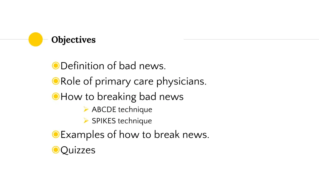 objectives