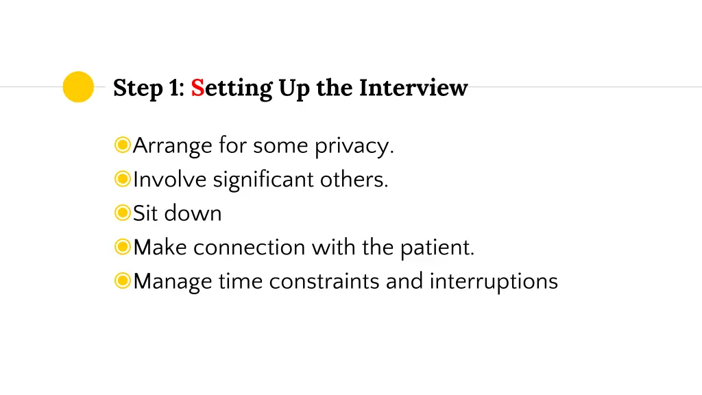step 1 setting up the interview