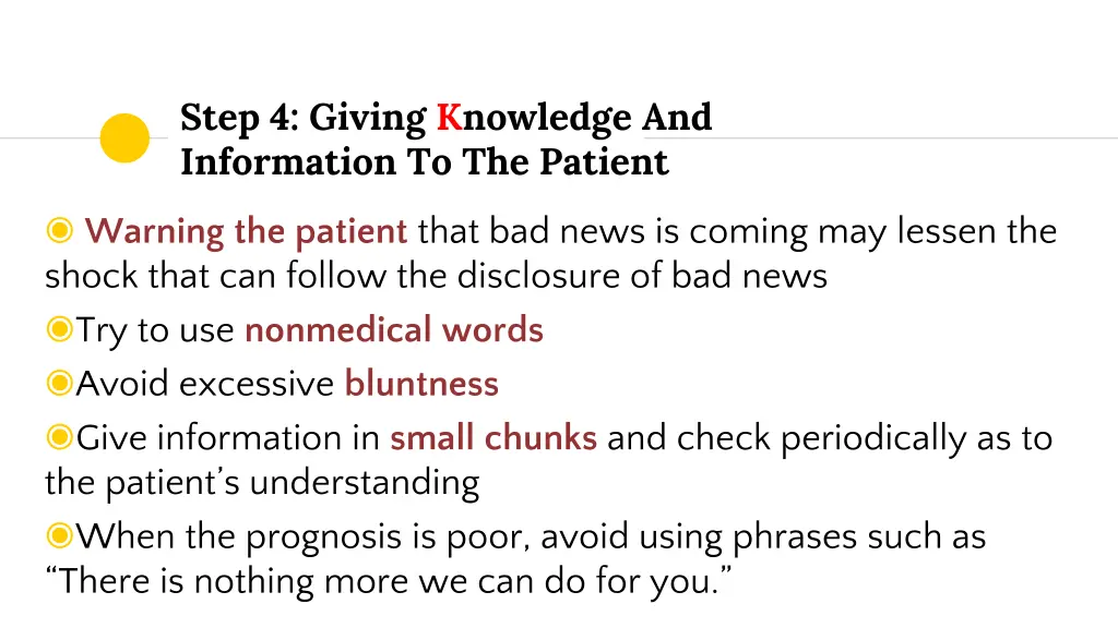 step 4 giving knowledge and information