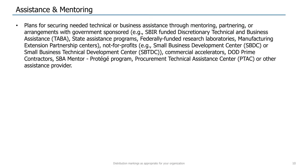 assistance mentoring