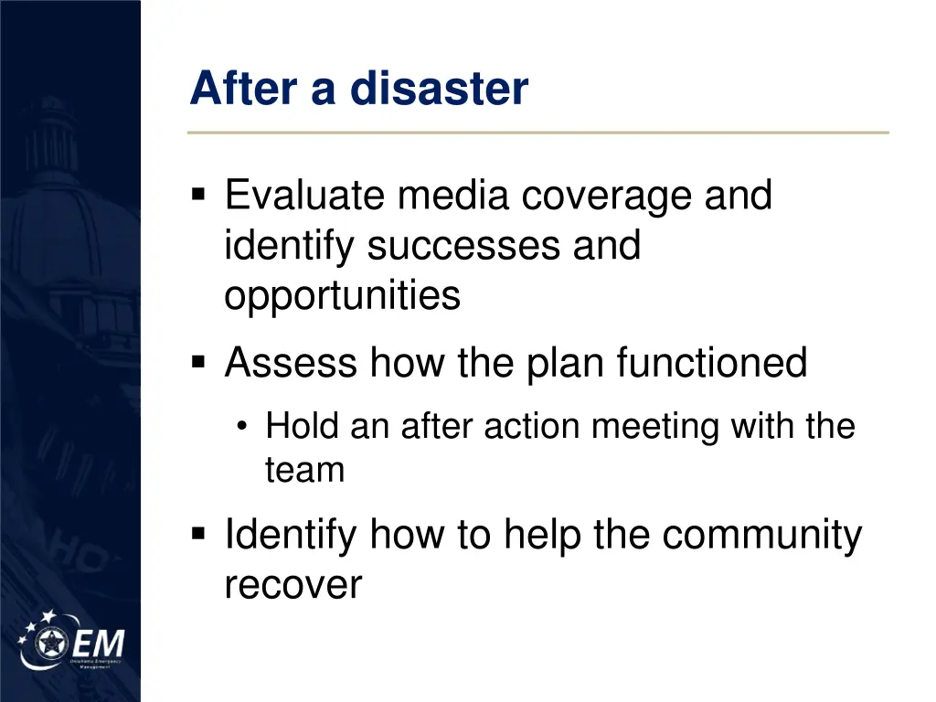 after a disaster 1