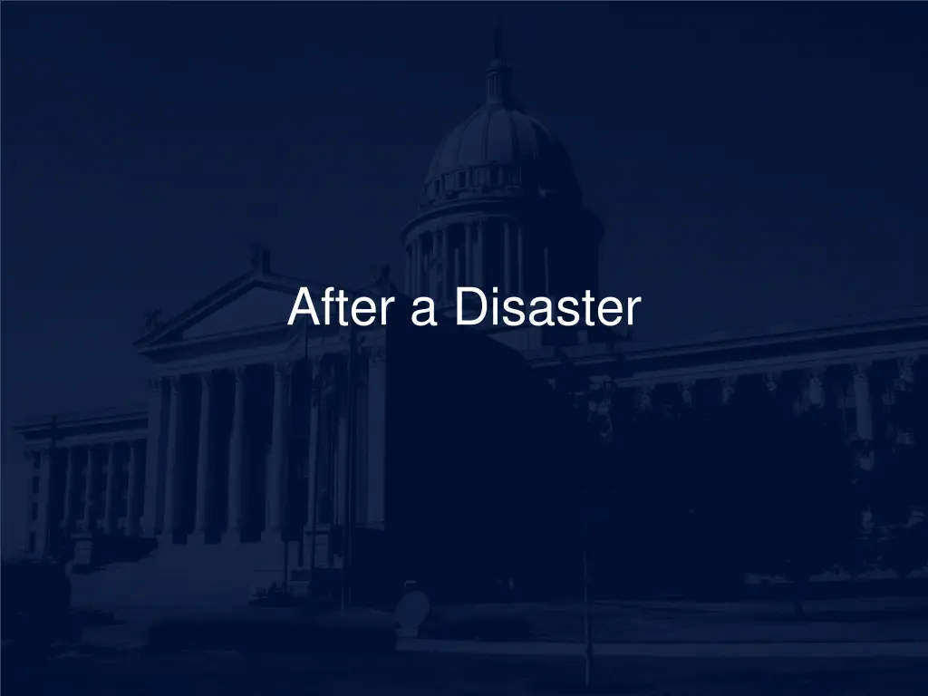 after a disaster