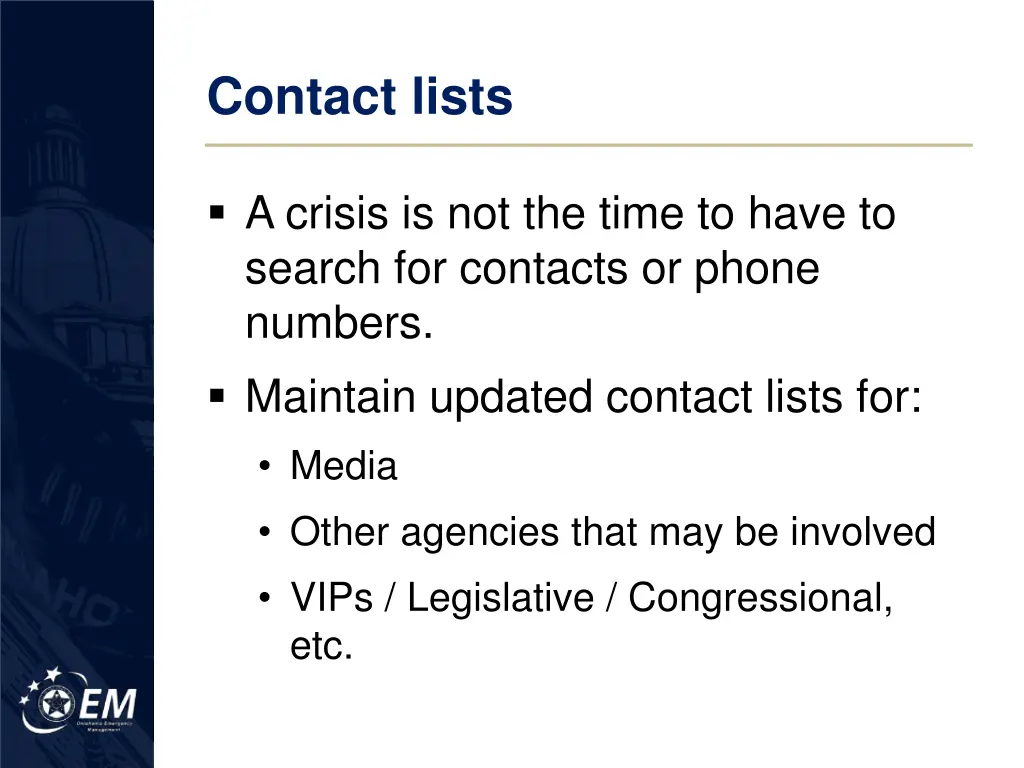 contact lists